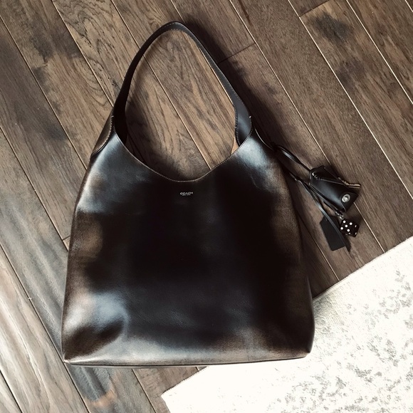 Coach Brooklyn Shoulder Bag 39 In Loved Leather With Bag Charm - Picture 13 of 16